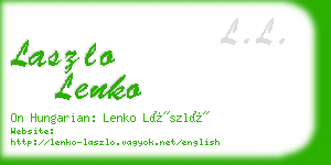 laszlo lenko business card